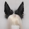 Cosplay Furry Animal Wolf Ears Hair Hoop Lolita Costume Cosplay Long Fur Headpiece for Halloween Party Decoration