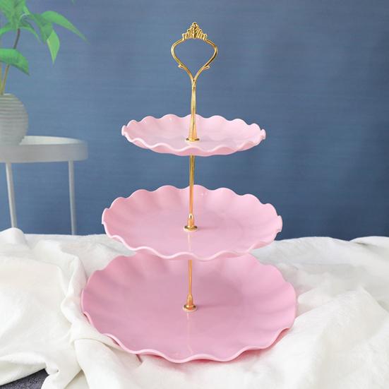 3-х уровневая башня-стенд для кексов, стойка для демонстрации десертов, не содержит бисфенол А, большая вместимость, простая сборка, многоуровневый поднос для сервировки тортов, принадлежности для вечеринок