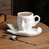 Chic Abstract Ceramic Coffee Cup & Saucer