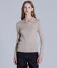 BASIC HOUSE Women'S Collared Long Sleeve Sweater Beige Lykt7203
