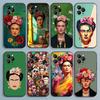 Чехол для телефона с рисунком Фриды Кало для iPhone 17,16,15,14,13,12,Pro,Max,Plus,E,SE4,Air,Mini Черный Мягкий Чехол
