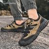 Fashion Golden Sapling Mountain Climbing Shoes for Men Retro Leather Outdoor Men's Casual Shoes Comfortable Platform Footwear