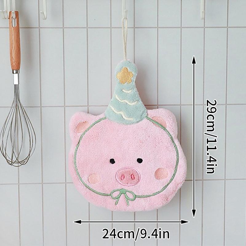 Cute Cartoon Hand Towel Hanging Towels Double-thickness Hand Towels for Bathroom Kitchen Interesting Children's Towels