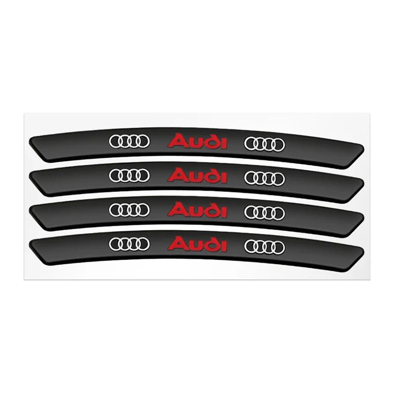 4pcs Aluminum Car Wheels Rims Badges Stickers Decals For new Sline A4 A5 S3 S5 A3 8p 8v b6 b8 S8 S4 B9 C7 C6 Auto Accessories