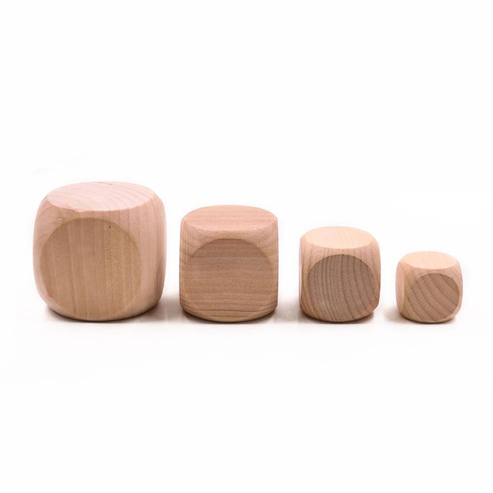 Game for Children Engraving Family Printing D6 Dice Wood Dice Wood Cube Dices 6 Sided Blank Dice