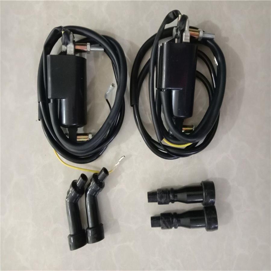 33410-45012 2x Катушки зажигания с двойным выходом 4 Ом с колпачками свечей зажигания для Suzuki