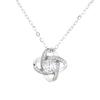 S925 Silver Four-Leaf Clover Necklace, Simple & Elegant Eternity Star, Full Zircon Pendant Clavicle Chain