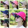 Women Sun Hat Summer Beach UV Travel Protection Cap Ladies Folding Floppy Hat Casual Ponytail Wide Brim Hats
