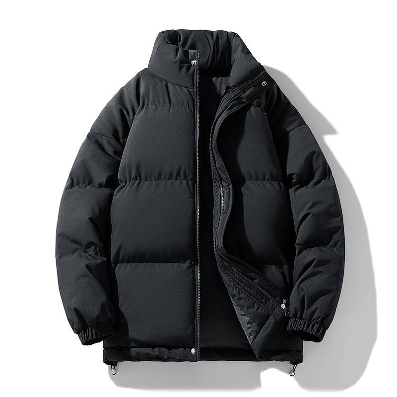 Unisex Oversized Puffer Jacket Winter Warm Cotton Coat Stand Collar Loose Fit Solid Color Men Women M-8XL