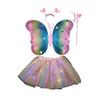 1 Set Luminous Butterfly Wings Set Kids' Glowing Wings Outfit for Halloween Costume Party Decoration