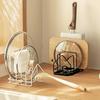 Multi Layer Kitchen Storage Rack Hollow Design Cutting Board Holder New Pan Lid Organizer  Kitchen