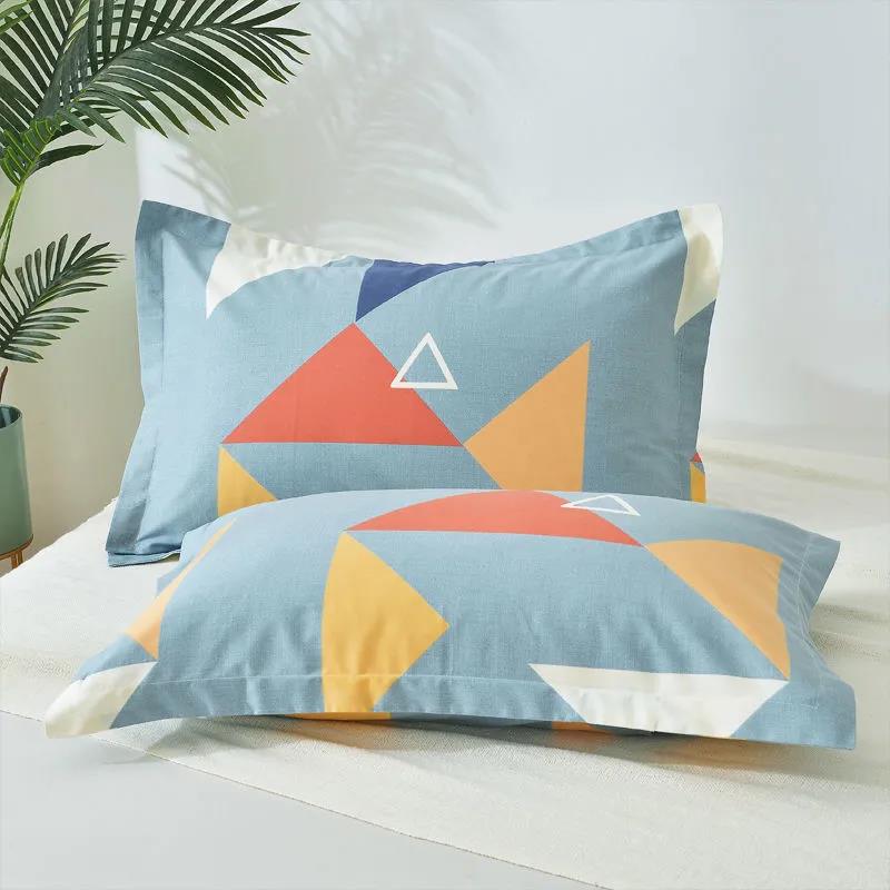 Pure Cotton Pillow Cover A Pair of Thick Cotton Printed Large Pillow Cover Adult Pillow Set