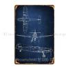 Bf 109 Blueprint Metal Plaque Poster Cinema Party Wall Cave Print Classic Tin Sign Poster