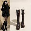 Fashion Knight Boots Women's 2025 New V-mouth Skinny Platform Small Taller Boots