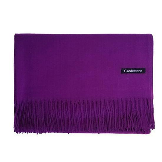 2025 Autumn/Winter Solid Color Imitation Cashmere Mid-Length Warm Tassel Scarf - Japanese & Korean Sweet Fashion
