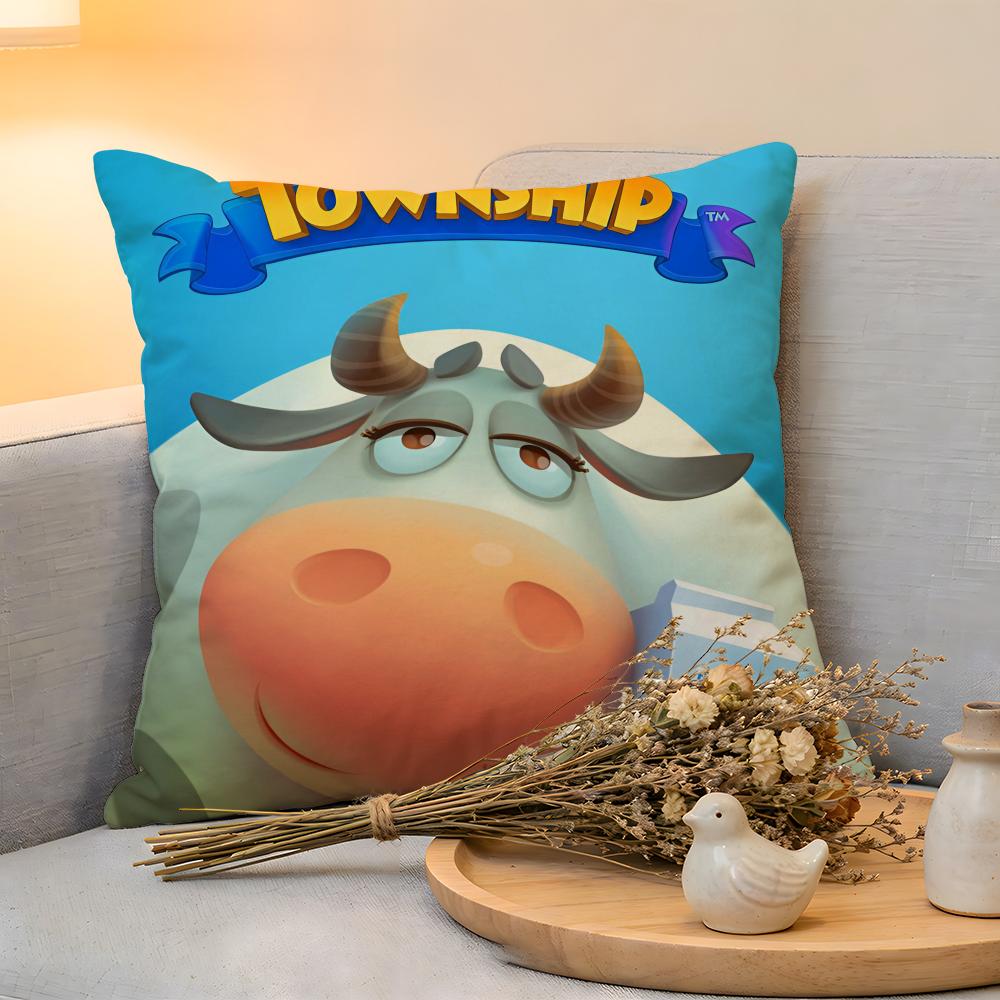 Cushion Cover  Linen  SkinFriendly Soft Decorative Case For Sofa Home Decor Kwaii Anime TTownship Pillow cover