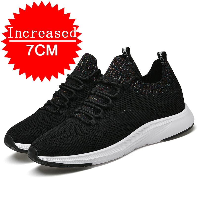 Man Mesh Sports Breathable Casual Shoes Invisible Inner Height-increasing Shoes Shoes Soft-soled Running Shoes Increasing Shoes