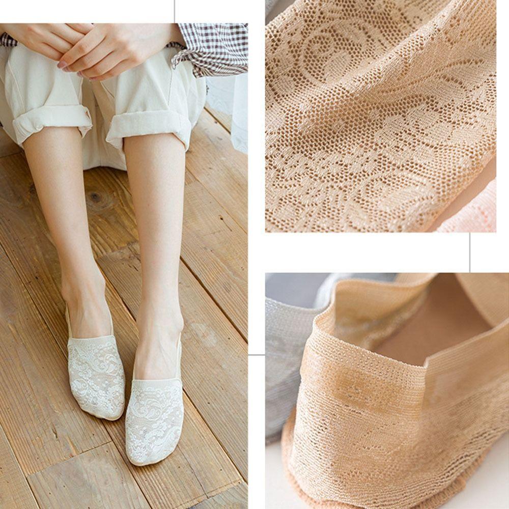 Summer Low-top Invisible Socks Breathable Non-slip  Lace Socks New Women's Lace Boat Socks
