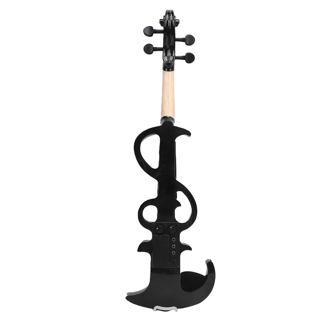 Electric Violin Kit 4 4 Black Solid Wood Beginner Electronic Violin with Bow Earphone Connection Cable Storage Box