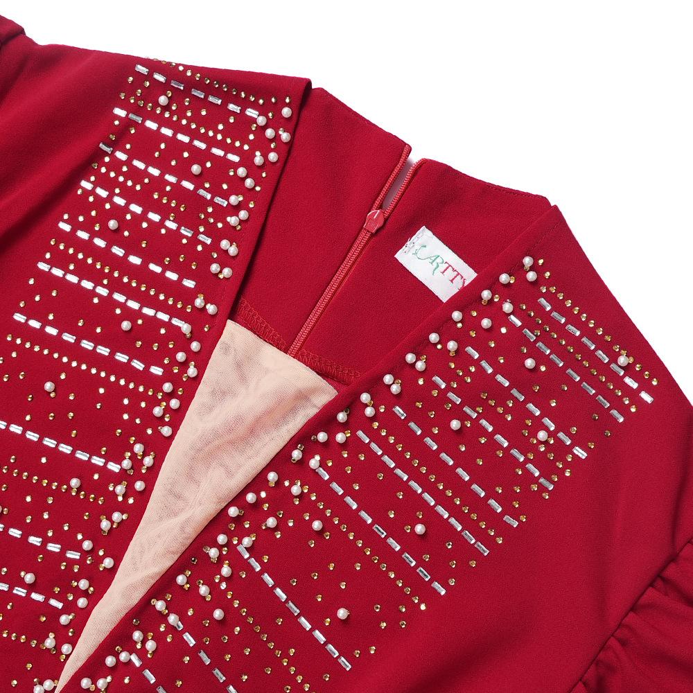 Модное женское платье для поездок на работу больших размеров с гвоздями и бусинами