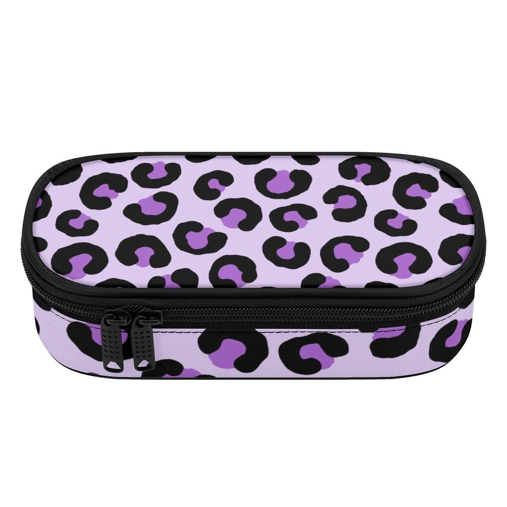 Pencil Pouch 300D Polyester Roomy Interior Secure Zipper Closure with Mesh Pocket Removable Divider and Pen Slots for Students