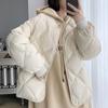 Зимняя новая корейская шикарная короткая теплая одежда женская мода Lingge пуховик хлопковый повседневный уличный свободный дизайн куртки женский