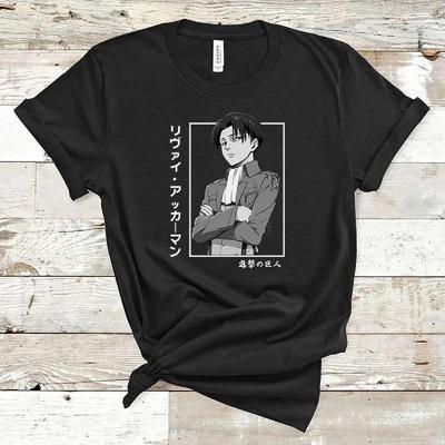 Горячая аниме Levi Ackerman Графический принт Футболка Мужская Женская Летняя Мода Круглый Вырез Короткий Рукав Повседневный Уличный Стиль Футболка Топ