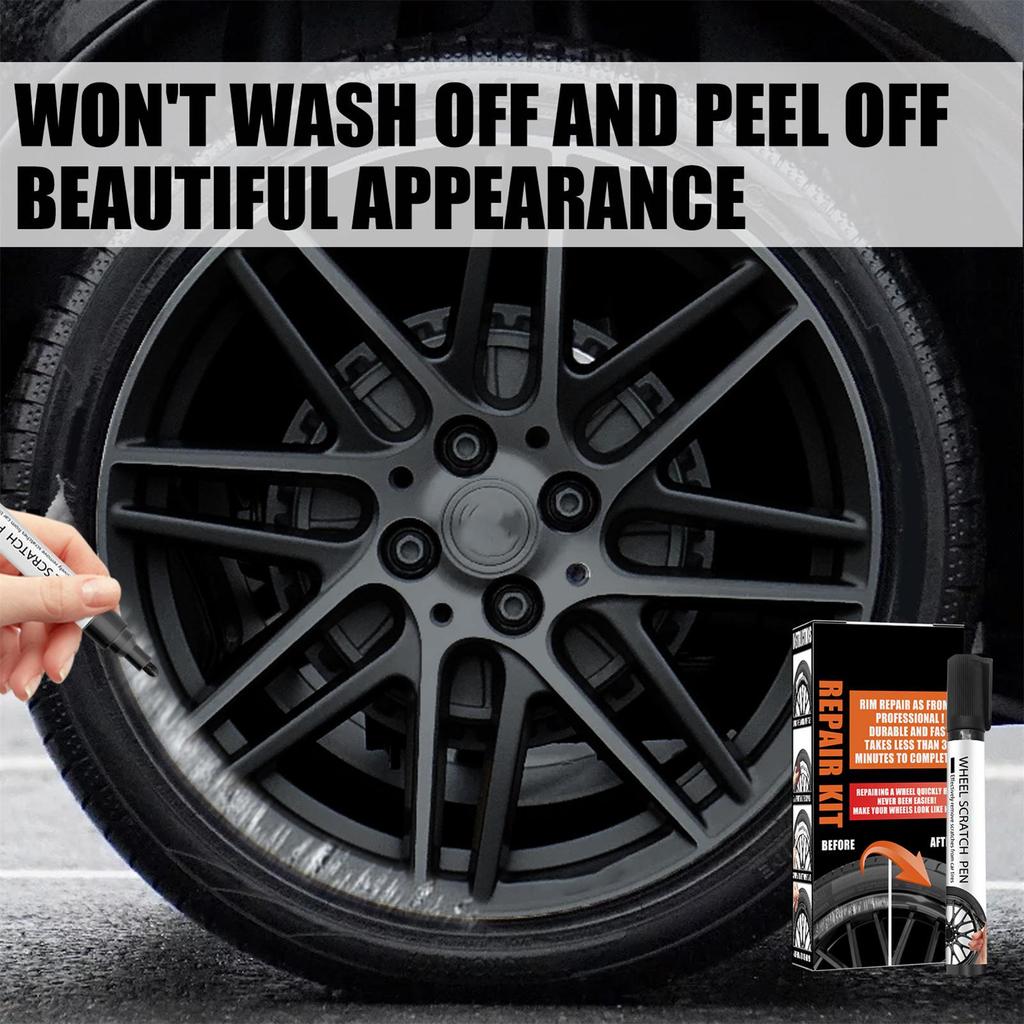 Wheel Scratch Repair Kit Automotive Alloy Wheel Rim Paint Fill Pen Set Quick Dry Black Touch Up Paint For Car Steel Wheels