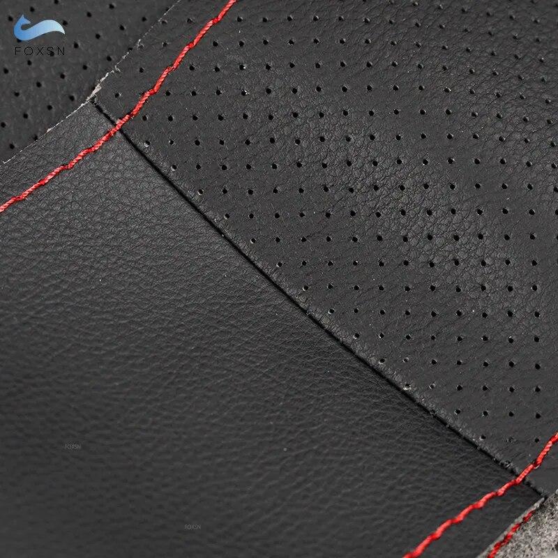 For Porsche Cayenne Panamera 2010 2011 2012 Car Steering Wheel Cover Trim Perforated Microfiber Leather Interior Accessories
