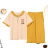 Capris Short Sleeved Pajamas for Women In Summer  Cotton Cartoon Cute Casual Home Clothing Set