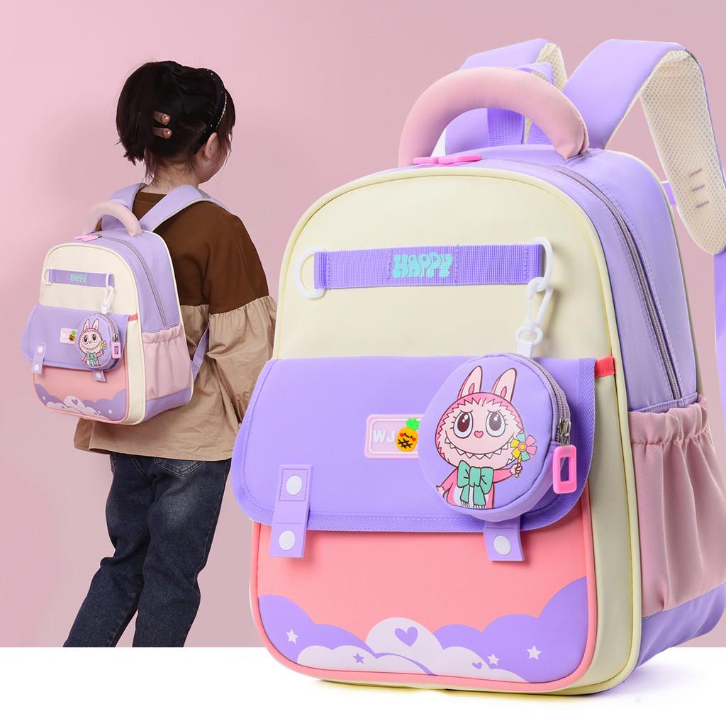 Printed Color Spliced Children Backpack Casual Outdoor Schoolbag Trendy