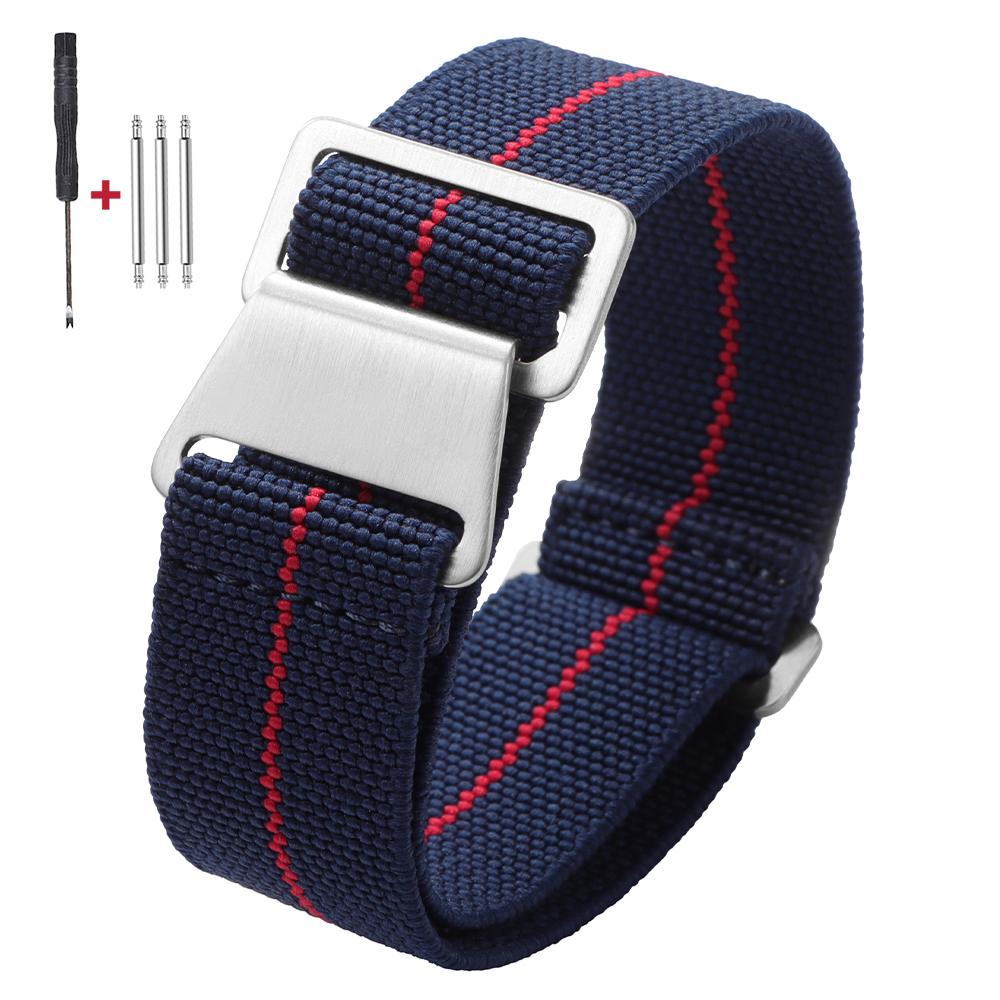 French Military Parachute Comfortable Elastic Nylon Watch Band 18mm 20mm 22mm for Seiko for Tudor for Rolex Strap Sport Bracelet