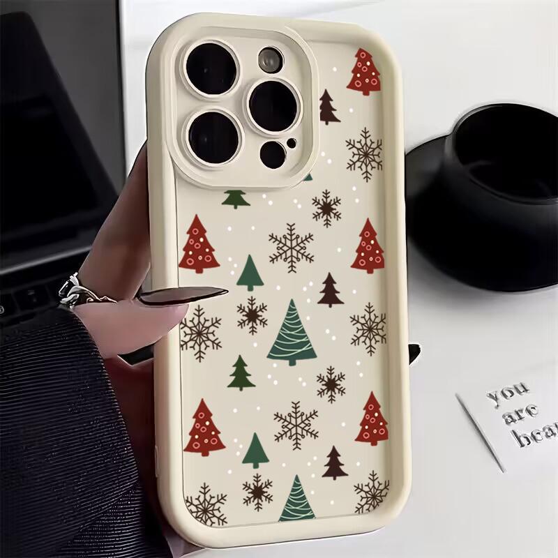 Phone Case For iPhone 16 15 14 Pro Max 11 12 13 Pro Max 7 8 Plus XR X XS Max SE Merry Christmas New Year Gifts Shockproof Cover