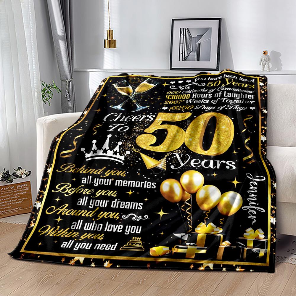 50 Years Of Love And Laughter flannel,Lightweight,Flannel Blanket,Comfortable Blanket, Sofa Blanket, gift blankets,Holiday gift blanket Blankets