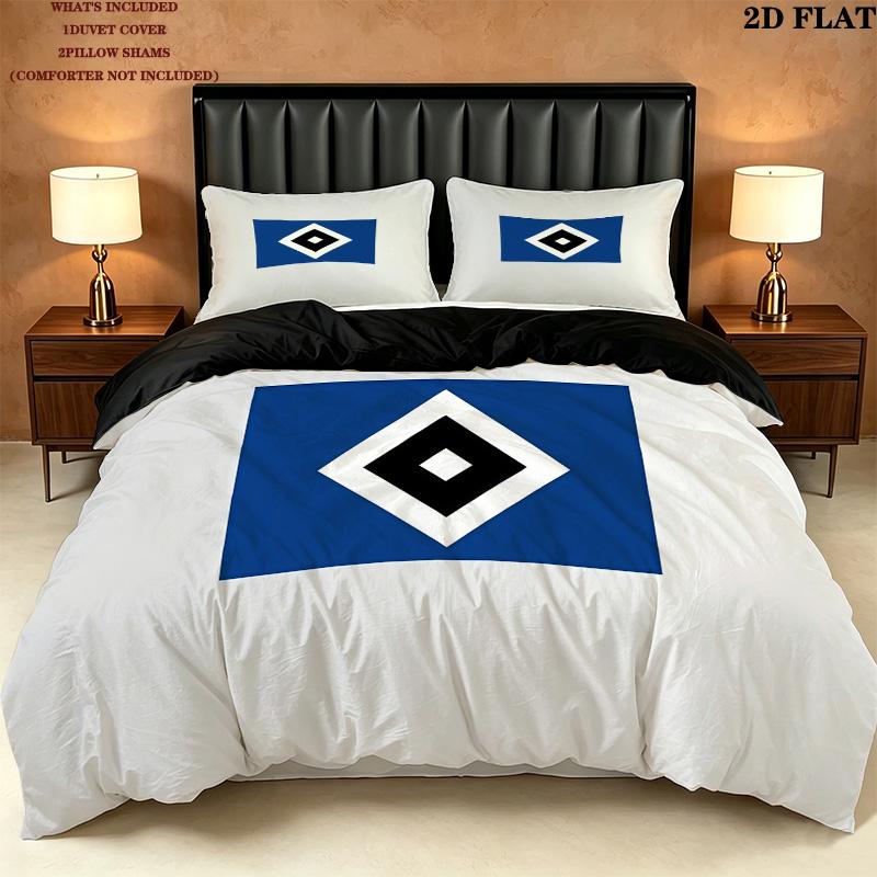 Hamburger SV Pattern Bedding Quilt Set Home Decoration Gift (1 * duvet cover + 2 * pillowcase without core)