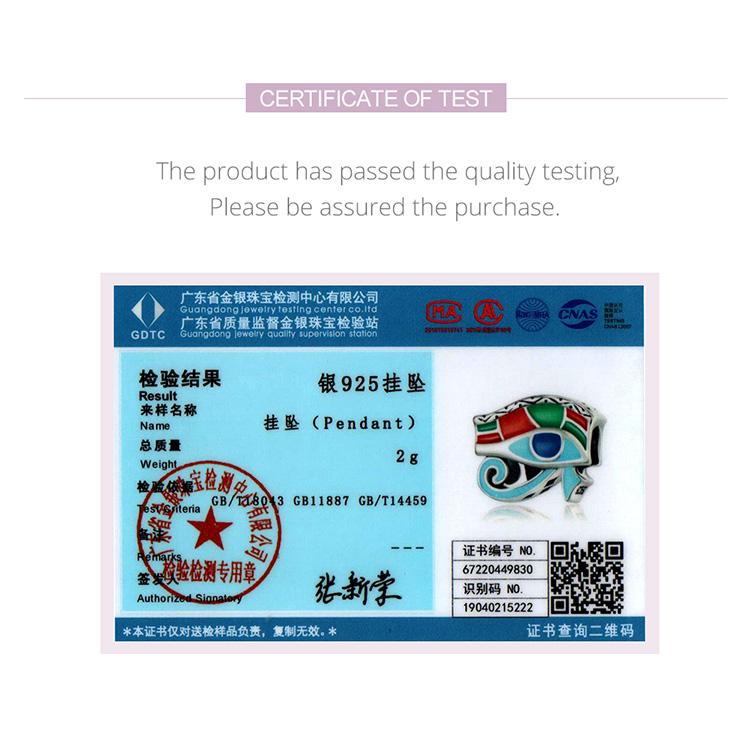 BAMOER, новинка, стерлинговое серебро 925 пробы, разноцветные глазки Гора, подвеска из бисера для женщин, подходит для оригинального браслета «сделай сам», ожерелье, ювелирные изделия