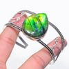 Натуральный зеленый лабрадорит драгоценный камень 925 стерлинговое серебро манжета браслет регулируемый P9q31