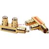 RCA Male To RCA Female Lotus Connector Tee Type 3Way Splitter for AV Audio and Video Converter Adapter Gold Plated Copper Brass