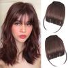 Women Clip-in Bangs Natural Wispy Forehead Hair Extensions Faux French Bangs Girls