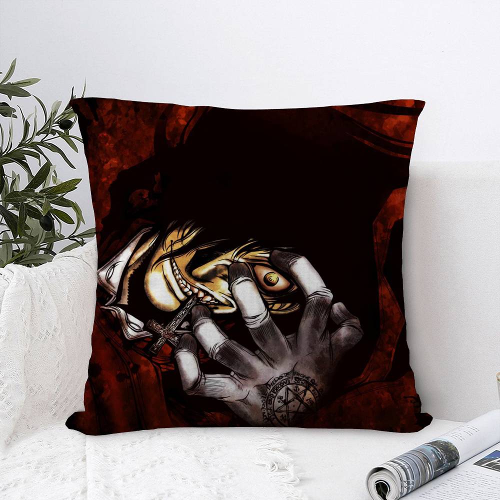 H-Hellsing Ужасы Аниме Наволочки Мультяшные Декоративные для Дивана Дома Двусторонняя Печать Короткий Плюш Милая Наволочка