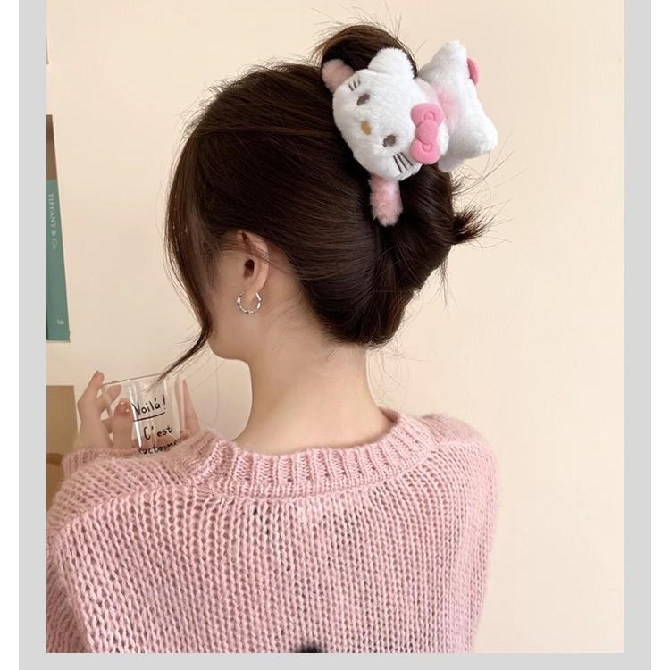 Розовая заколка-краб Hello Kitty в корейском стиле – Милый котенок, аксессуар для волос в виде акулы для девочек