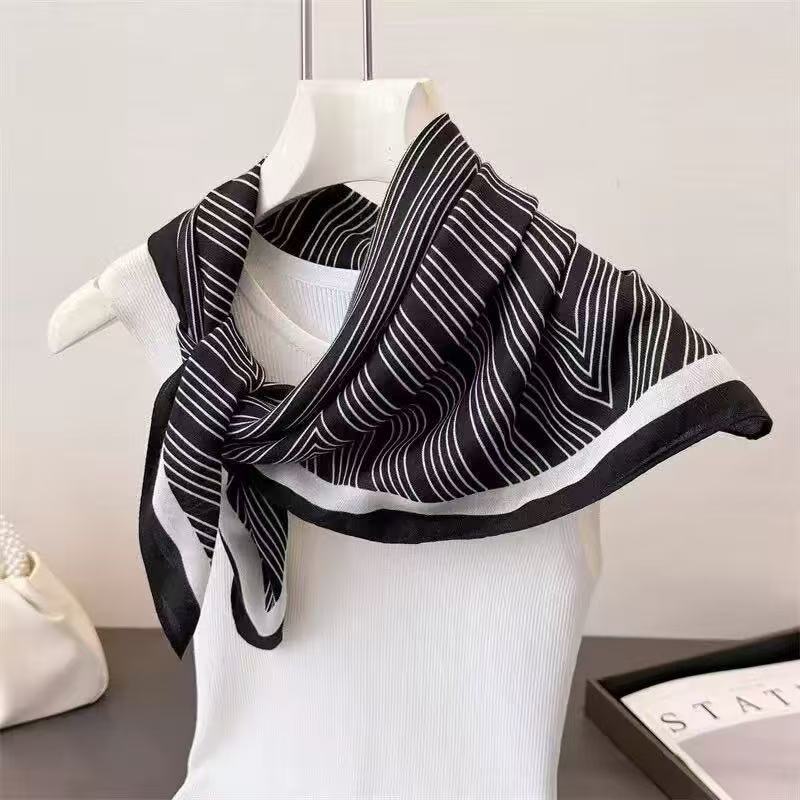 [Silk Scarf Collection] New Silk Scarf Temperament Versatile Velvet Sense Fashion Retro Soft High-end Scarf