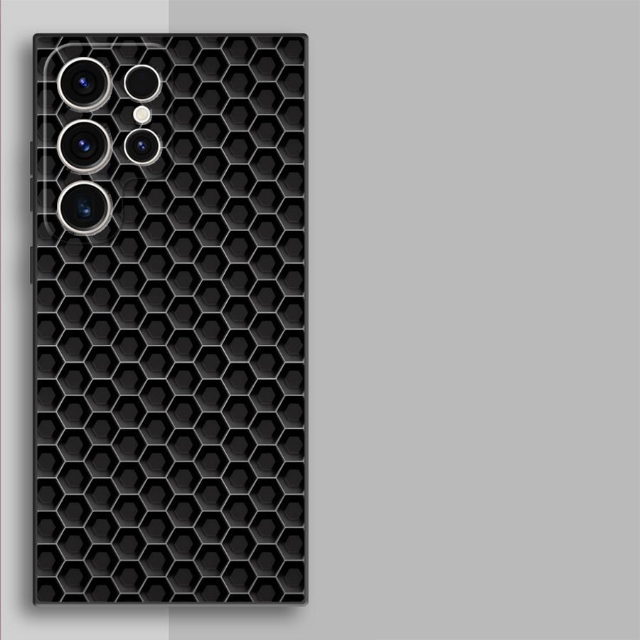 Геометрический чехол-накладка из углеродного волокна для телефона Samsung Galaxy S26 S21 FE S10 S9 S20 S23 S25 Ultra S24 Plus Note 20 Ultra 8 9