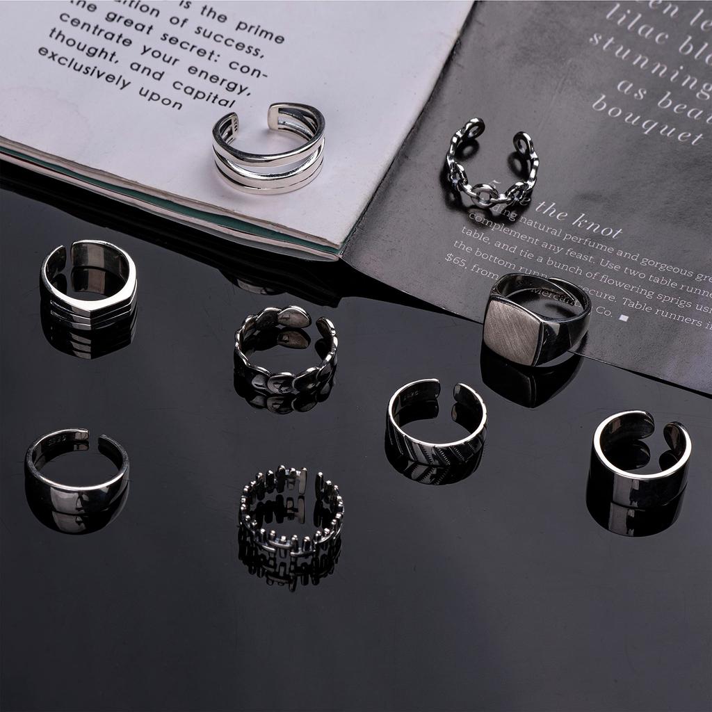 [Yooping] Sterling Silver 925 Ring, One Size Fits All, Retro Craftsmanship, Stylish and Cool, Unisex, A-Style