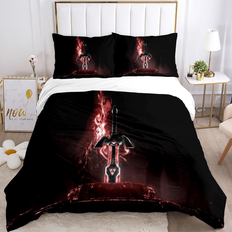 3Pcs Sword Power Flame Bedding Sets For All Sizes New 3D Printed Bed Cover Comforter Duvet Cover Pillowcase Bedroom Decoration