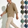 Men's Casual -color Lightweight Breathable Corduroy Button-down Shirt - Men's Stylish Loose-fitting Long-sleeved Shirt