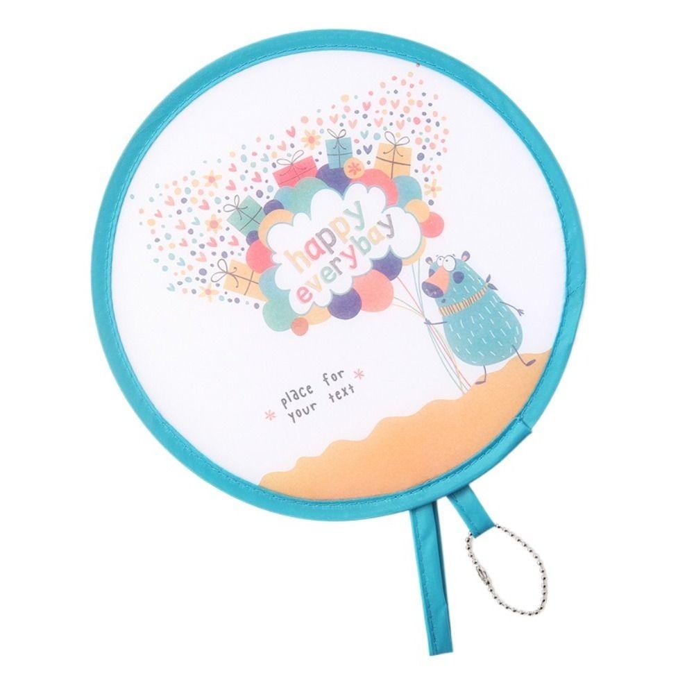 Сувениры для вечеринки Легкий мультяшный складной веер Портативный Забавные дизайны Ручной круглый веер Прочный круглый мини-карманный веер Свадьба