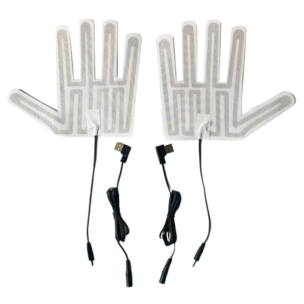 5V USB Heated Gloves Pad 5 Finger Type Electric Gloves Heating Film Pads Rechargeable Hand Heater