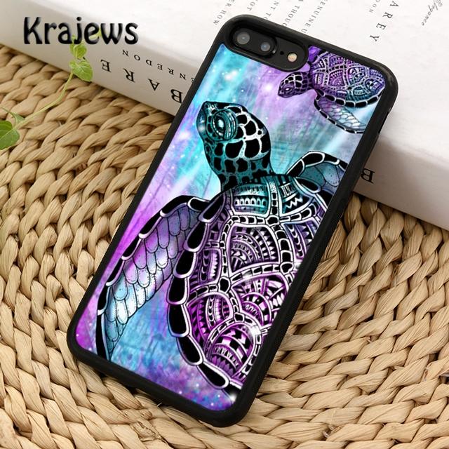 Красочный чехол для телефона Krajews Turtles с панцирем морской черепахи для iPhone 14 5 6 7 8 plus XR XS 11 12 13 pro max Galaxy S21 S22