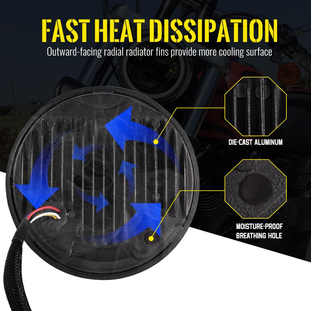 Фара Sportster 5.75 дюймов, черная светодиодная лампа Angel Eyes для Harley Sportster 883 1200 Street 500 750 Softail Dyna 5.75